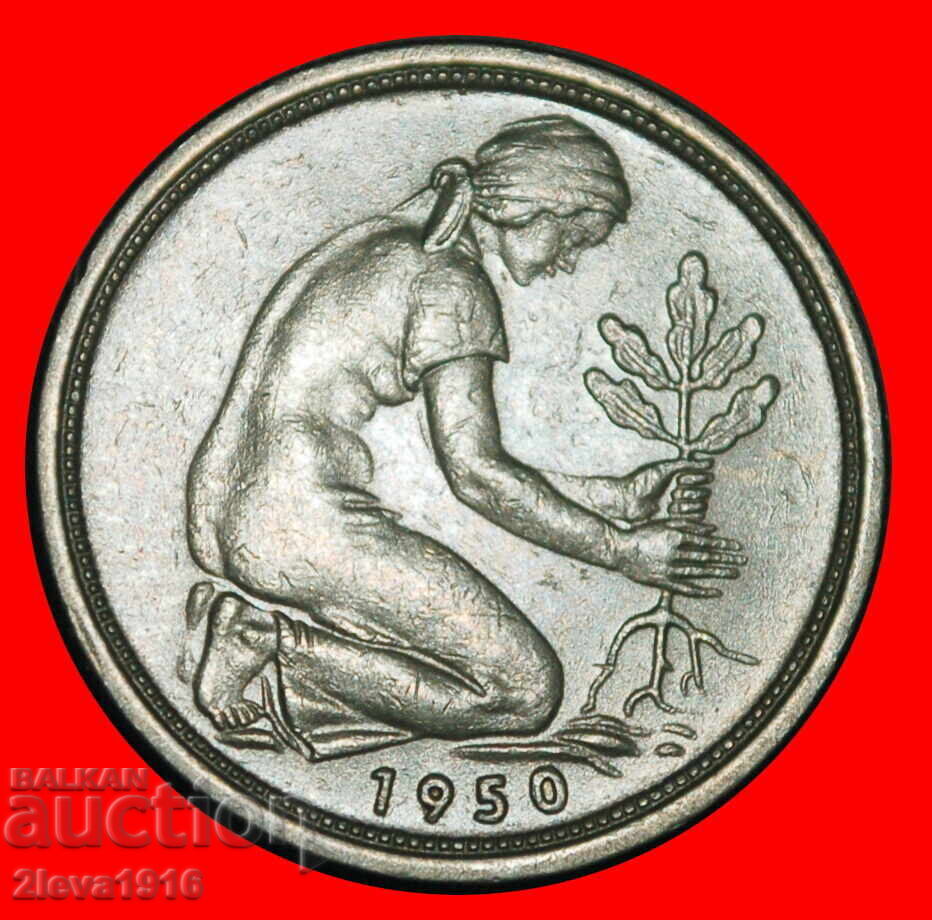 NU ESTE COMUNIST 1949-2001: GERMANIA★50 PFENNIG 1950F BADEN- cu preț € 0.79 | 1.55 BGN