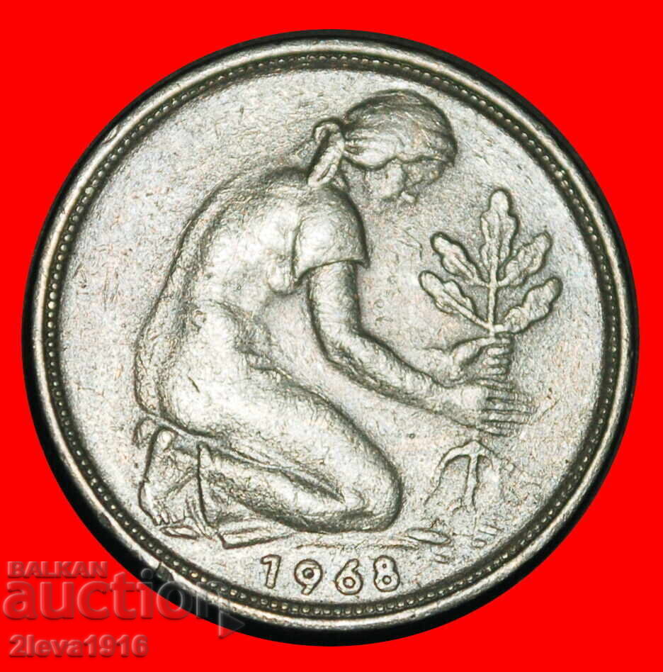 NU ESTE COMUNISTĂ 1949-2001: GERMANIA★50 PFENNIG 1968F BADEN- cu preț € 2.79 | 5.46 BGN