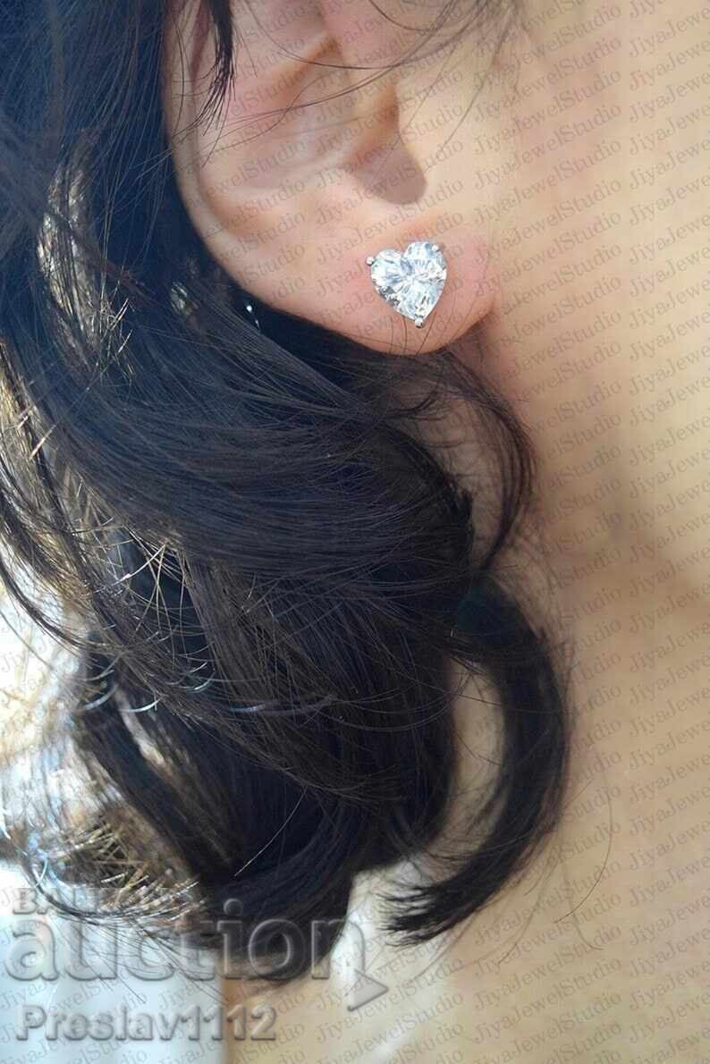Moissanite Heart Earrings 1ct - 5