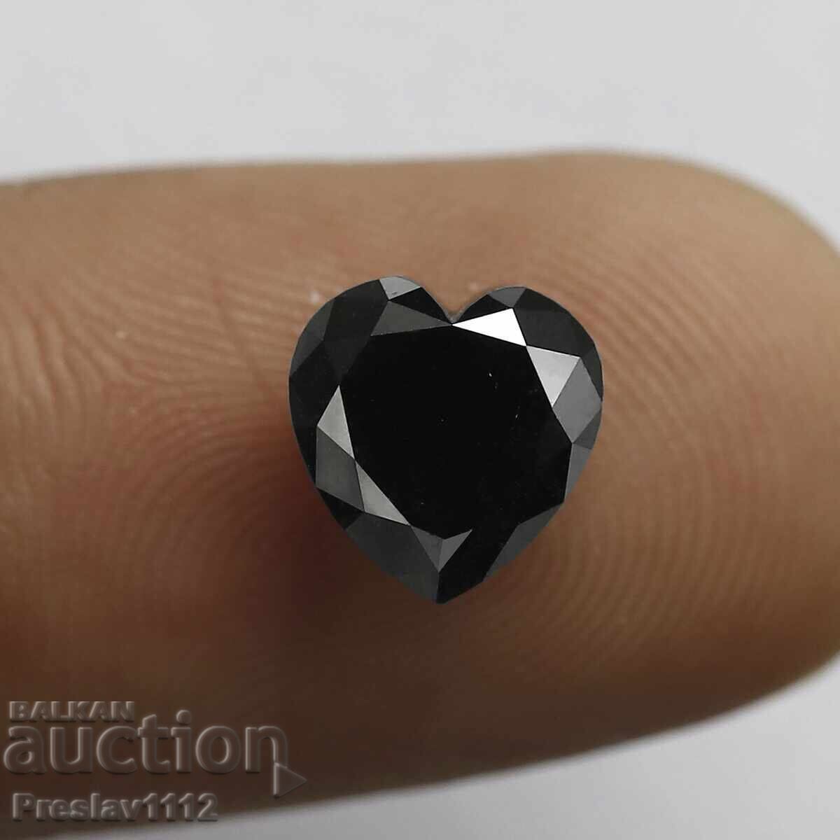 Black Diamond (Moissanite) Heart 1ct