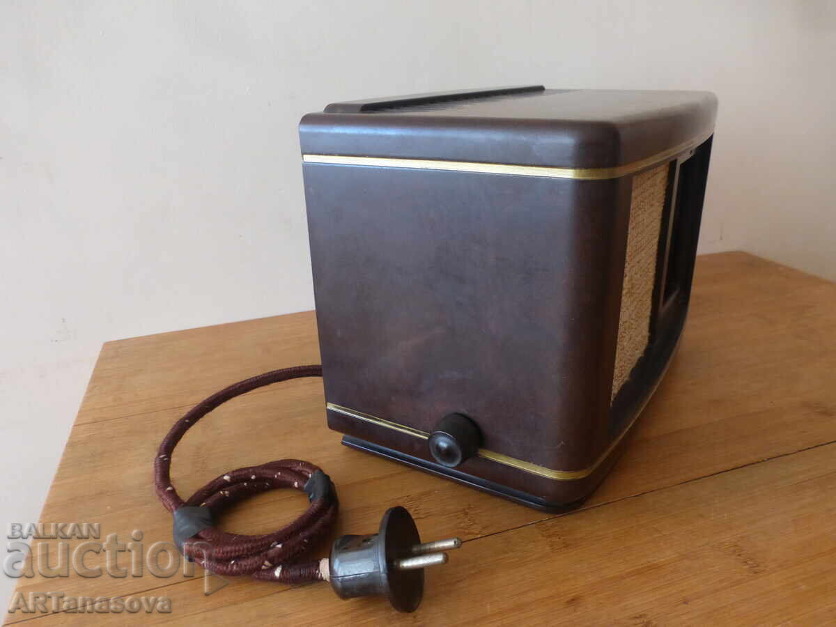 Livrarea Radio cu lămpi din bachelită Philips 1943 WW2 Tuner