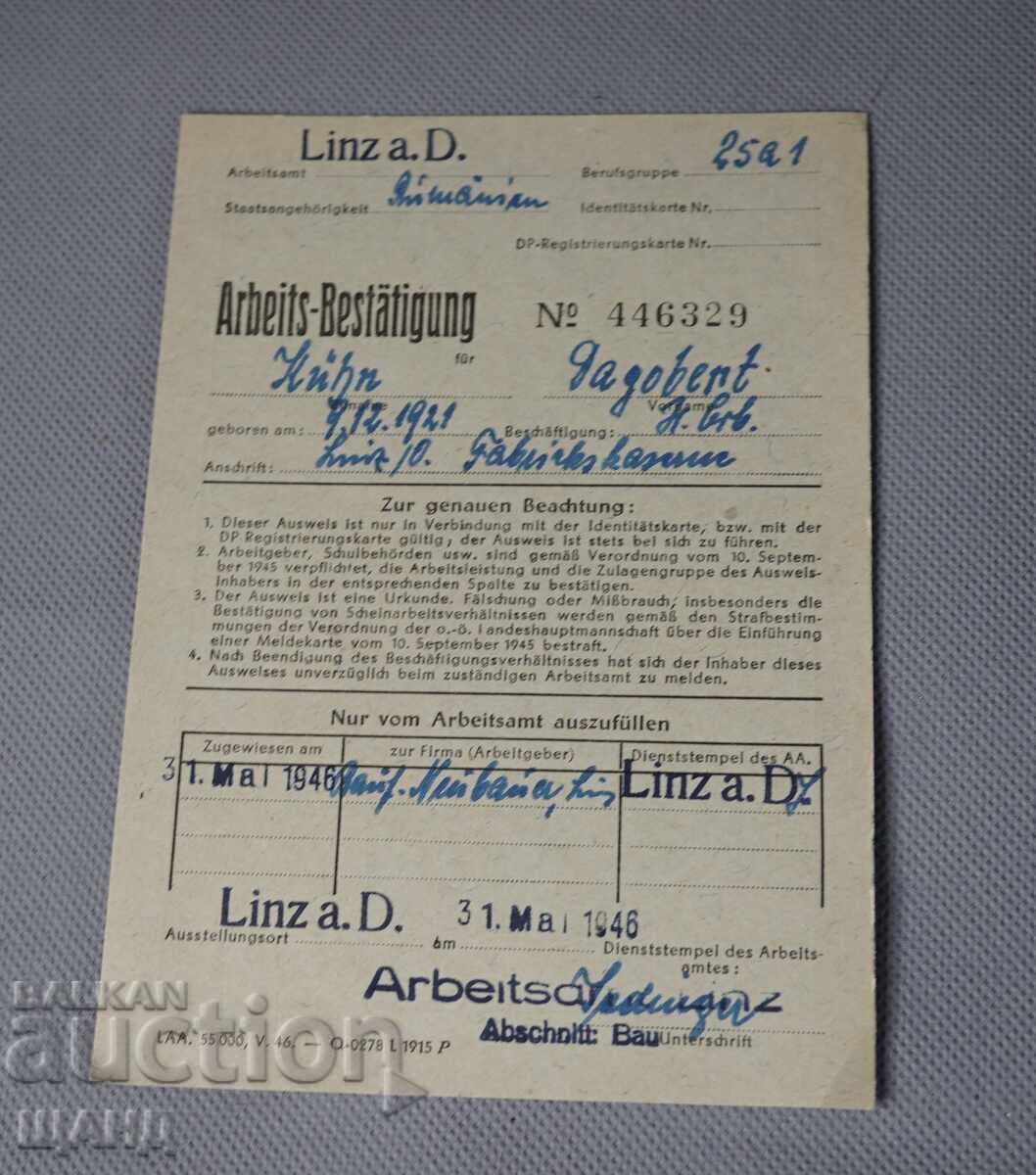 1946 Germany Nazi Document Map Stamp