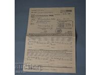 1950 Γερμανία Ναζιστικό έγγραφο χάρτης σφραγίδας