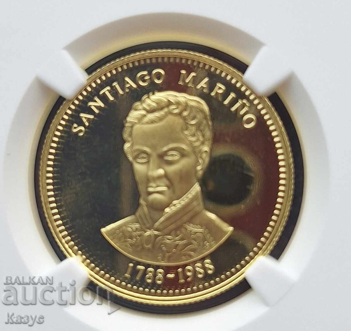 Златна монета 5 000 боливара Венецуела - 5
