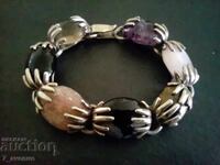 Silver bracelet, natural stones, original design