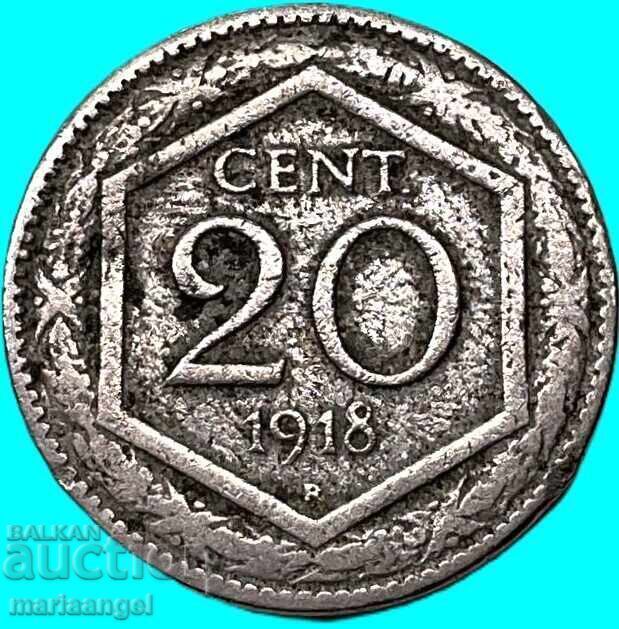 Δημοπρασία 20 centesimi 1918 Ιταλία