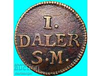 Sweden 1 Daler 1716 Charles XII Copper