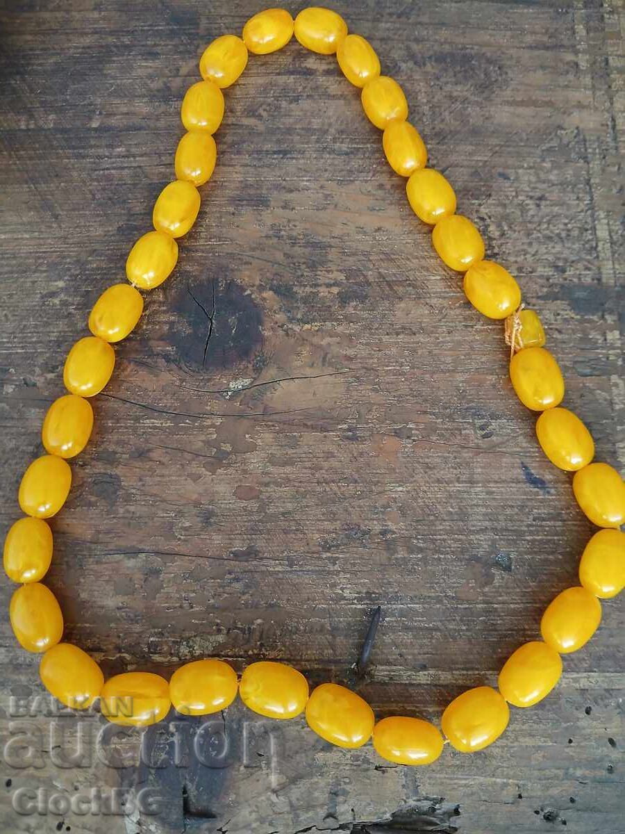 Imitation amber necklace made of lightweight plastic/resin