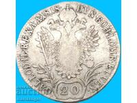 20 Kreuzer 1818 Austria B - Kremnitz Ungaria argint