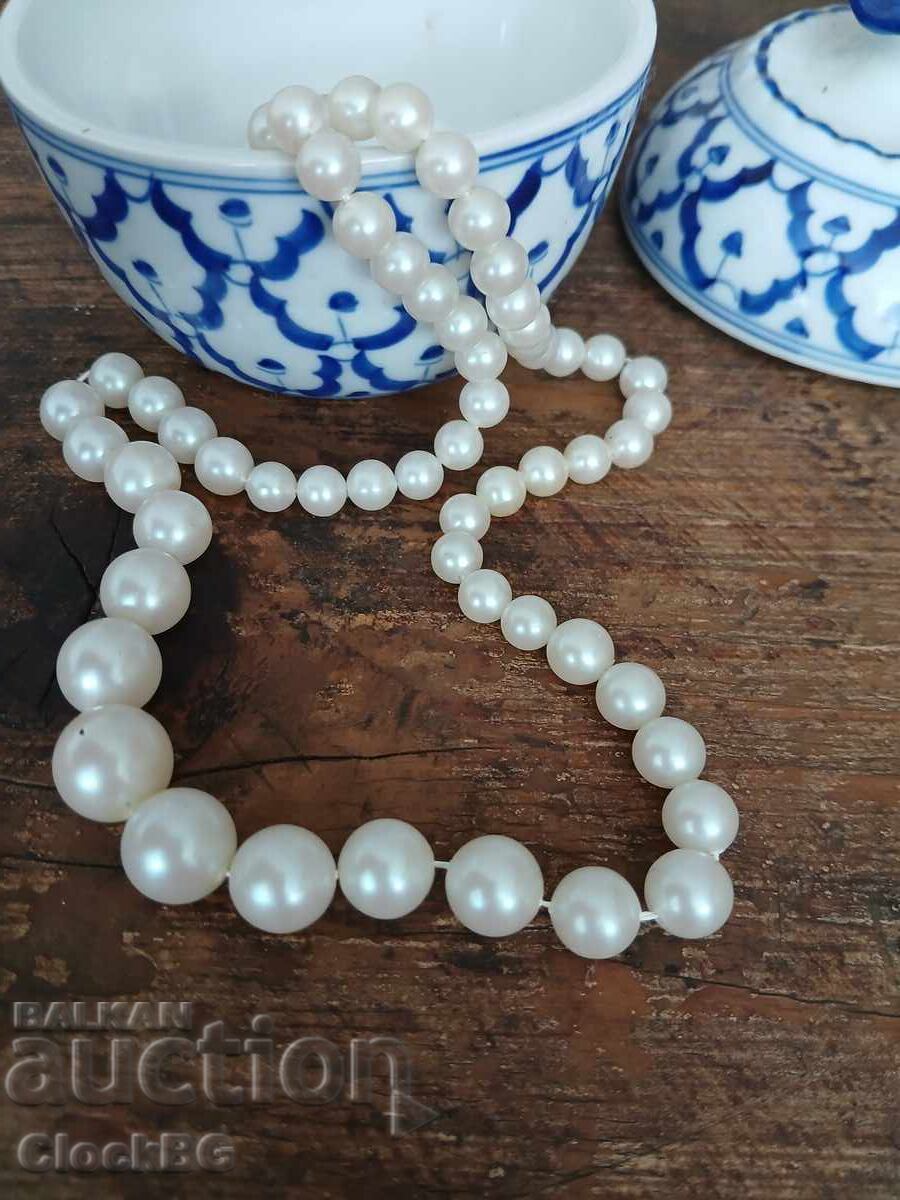 Colier cu perle de imitație gradate