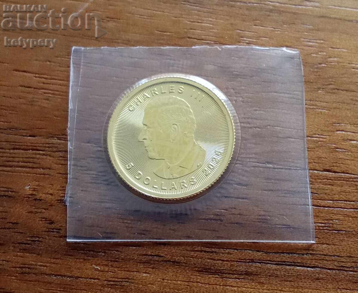 Aur 1/10 oz Frunză de arțar canadiană Aur 1/10 oz Frunză de arțar canadiană