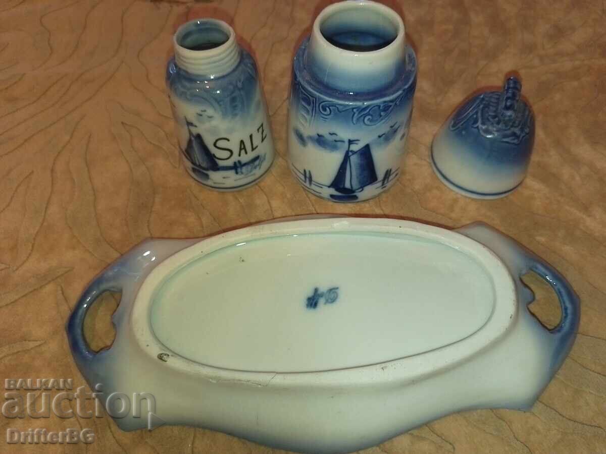 Винтидж порцеланов комплект за подправки Delft Blue (Делфт) с цена € 10.00 | 19.56 лв.