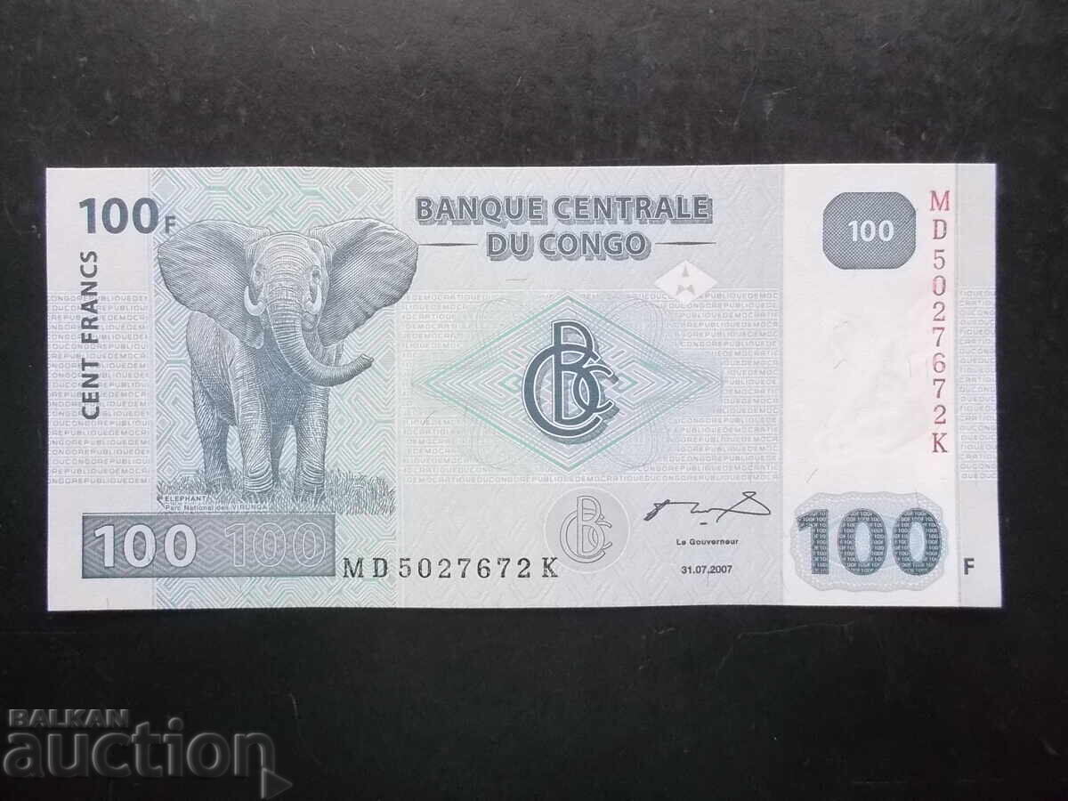 ΚΟΝΓΚΟ, 100 φράγκα, 2007, UNC