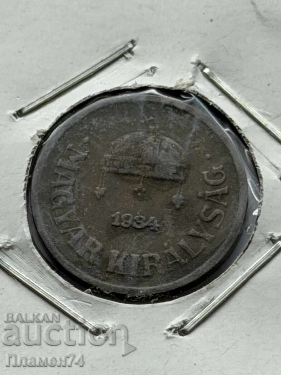 2 filleri 1934 Ungaria cu preț € 1.00 | 1.96 BGN