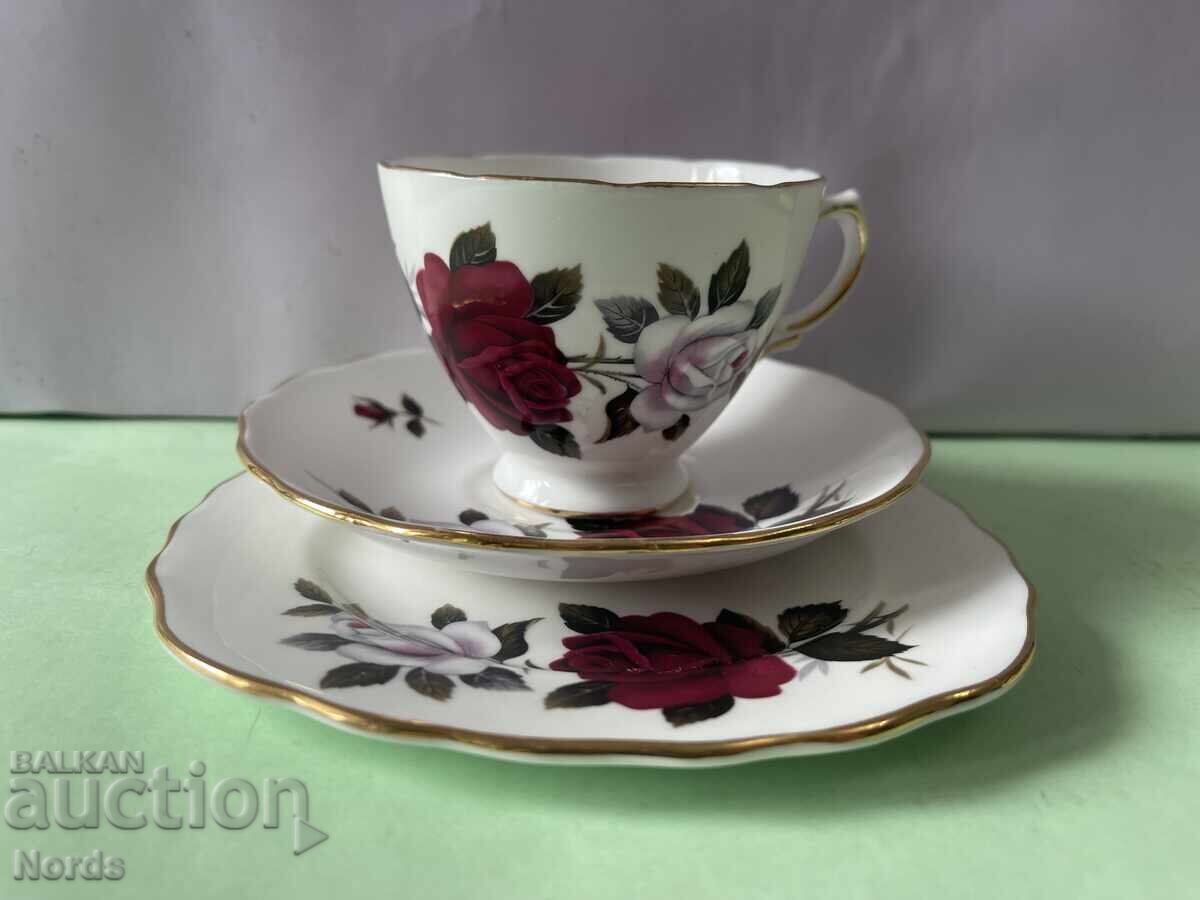 Beautiful English triple tea set with price € 0.01 | 0.02 BGN