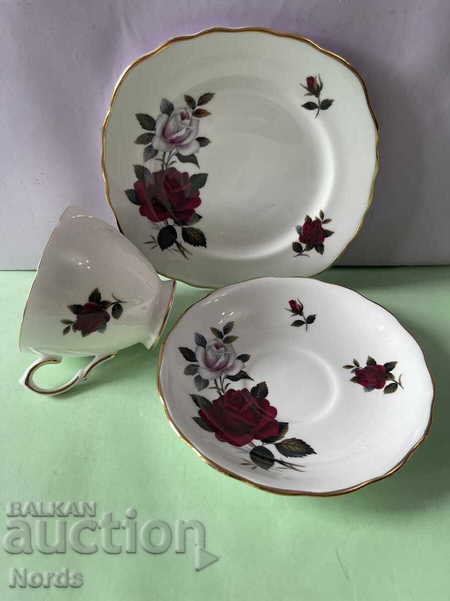 Beautiful English triple tea set with price € 0.01 | 0.02 BGN