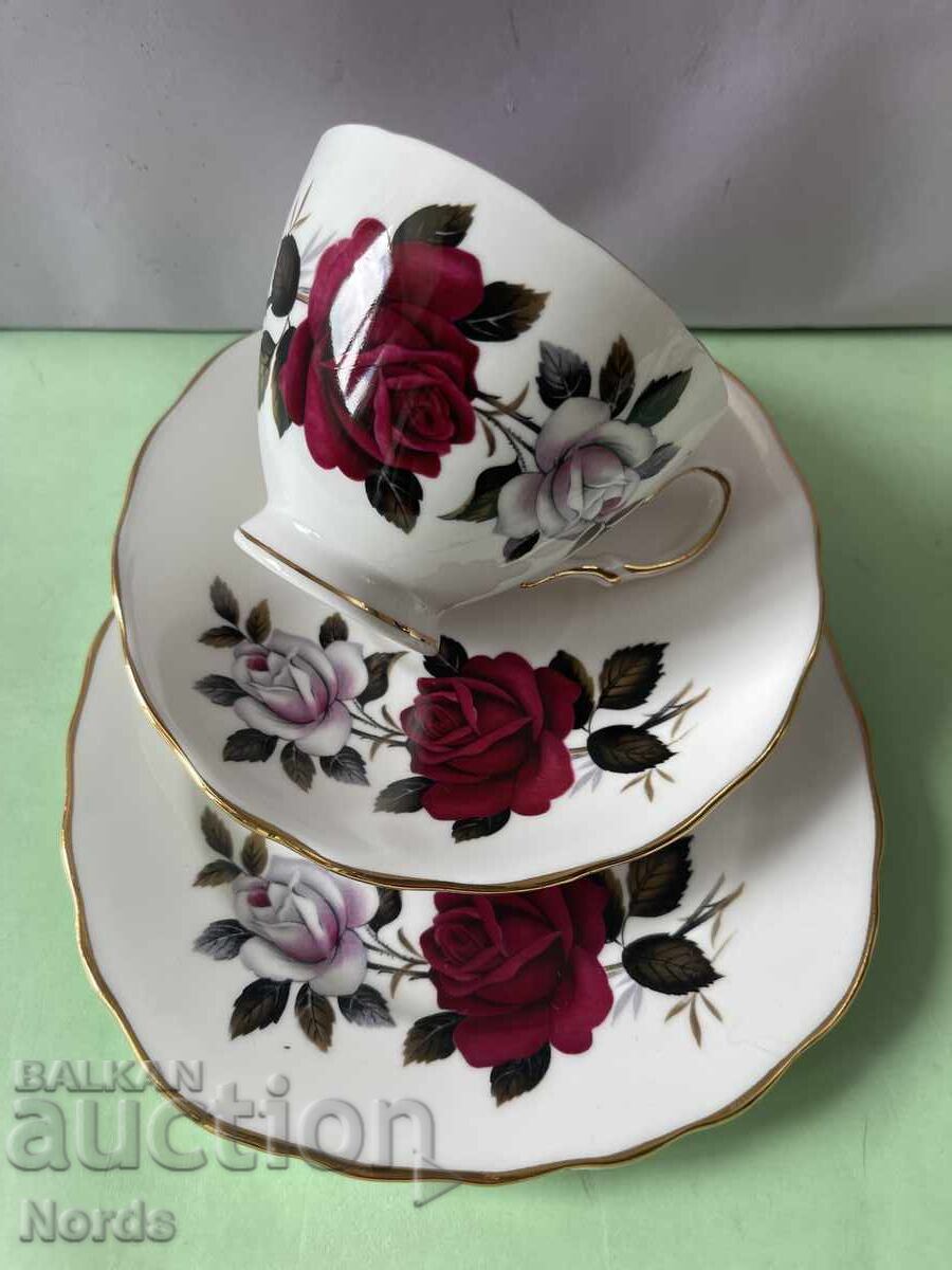 Beautiful English triple tea set with price € 0.01 | 0.02 BGN