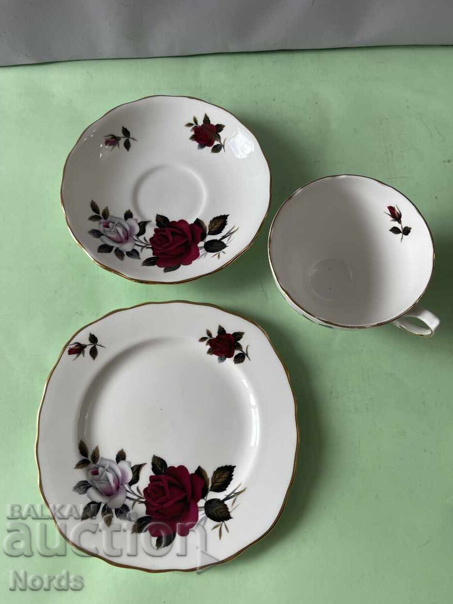 Beautiful English triple tea set - 5