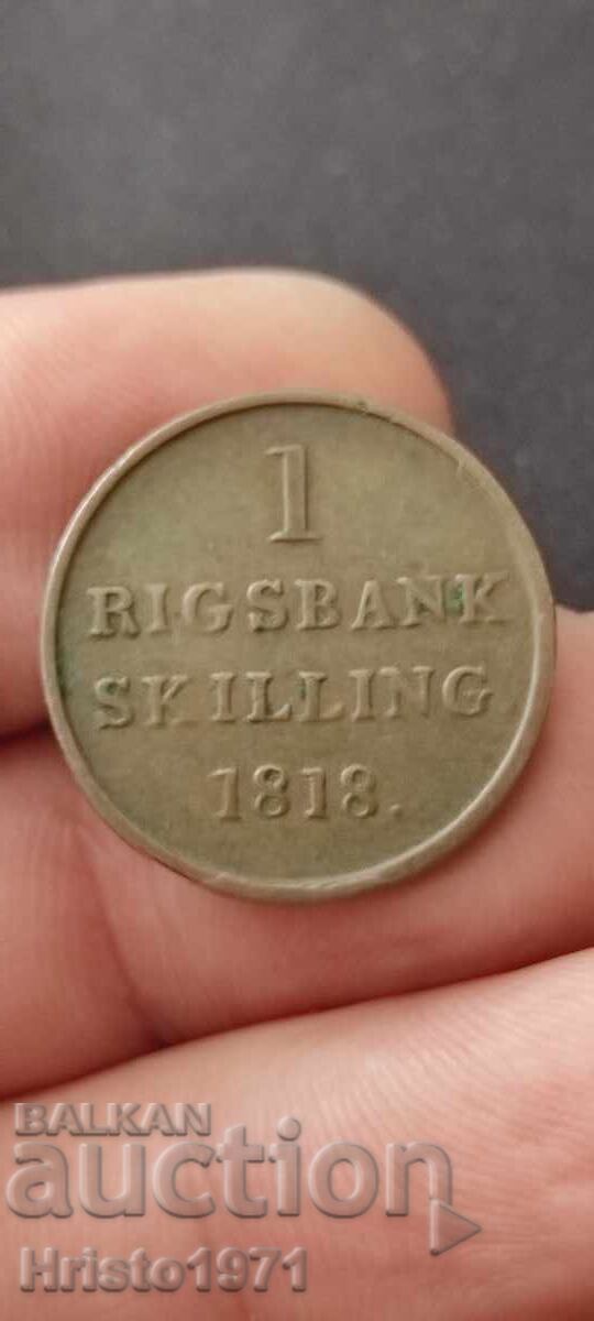 1 Rigsbankskilling 1818 1 Rigsbankskilling 1818