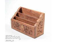 Vintage handmade wooden letter and mail organizer
