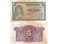 tino37- SPANIA - 5 PESETE - 1935 - XF