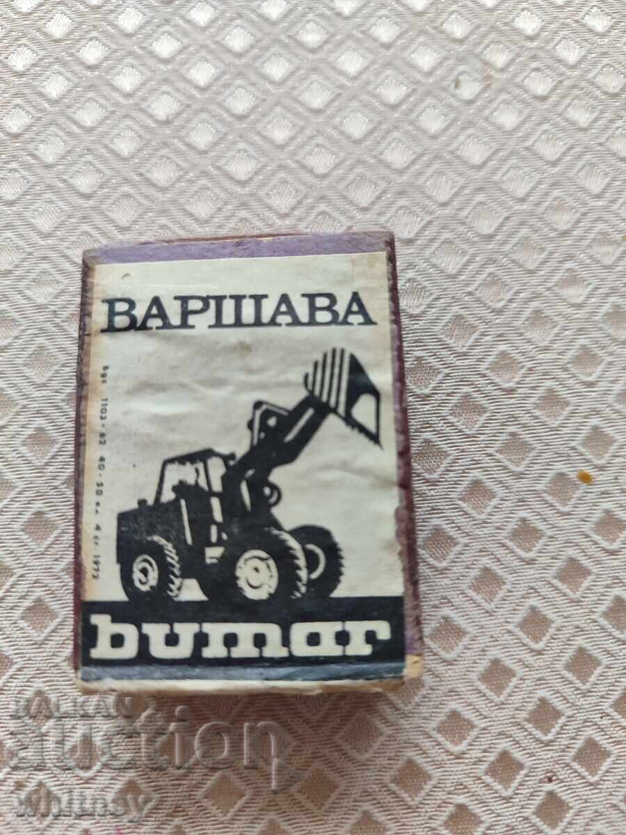 Kибритена кутия България Варшава Бумар 1972