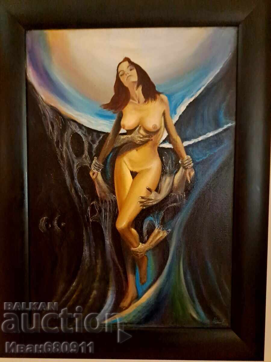 Framed oil painting dimensions 60/45 cm with price € 50.00 | 97.79 BGN