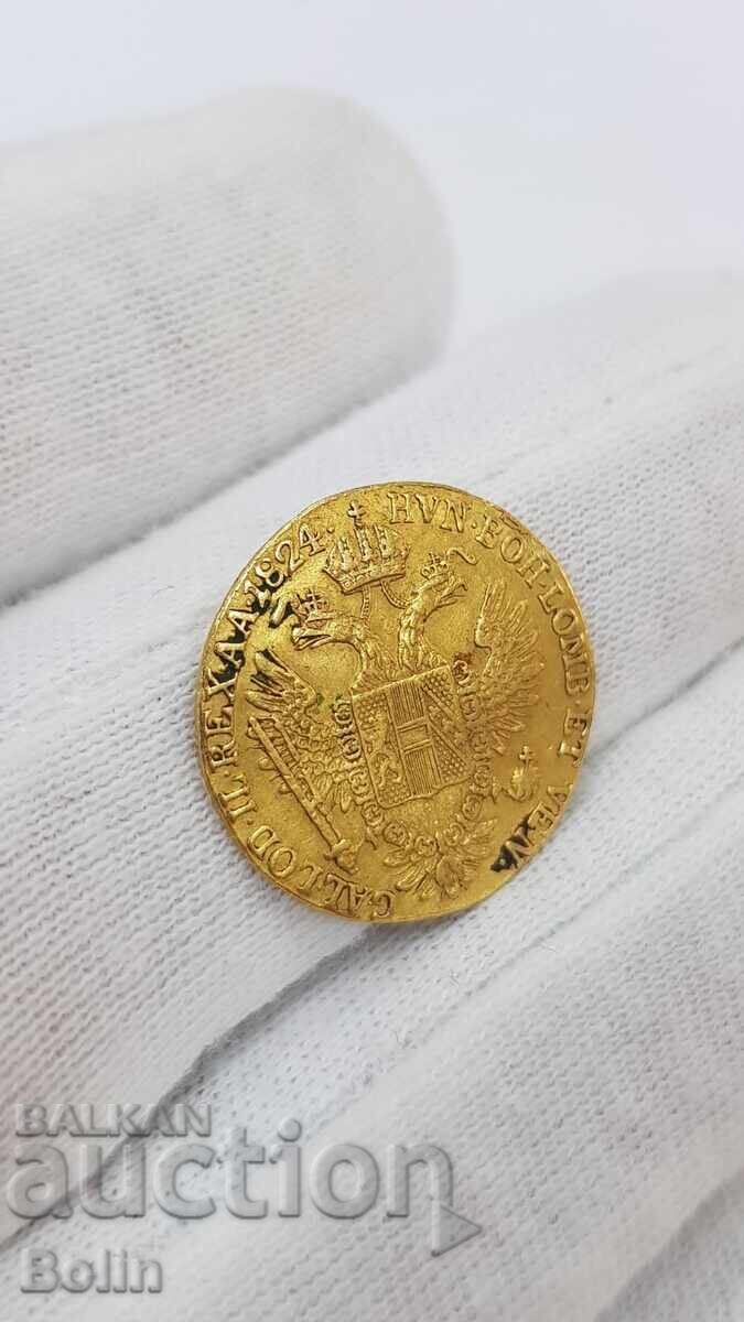Delivery of Rare Gold Coin, Ducat - 1824 "E" - Austria