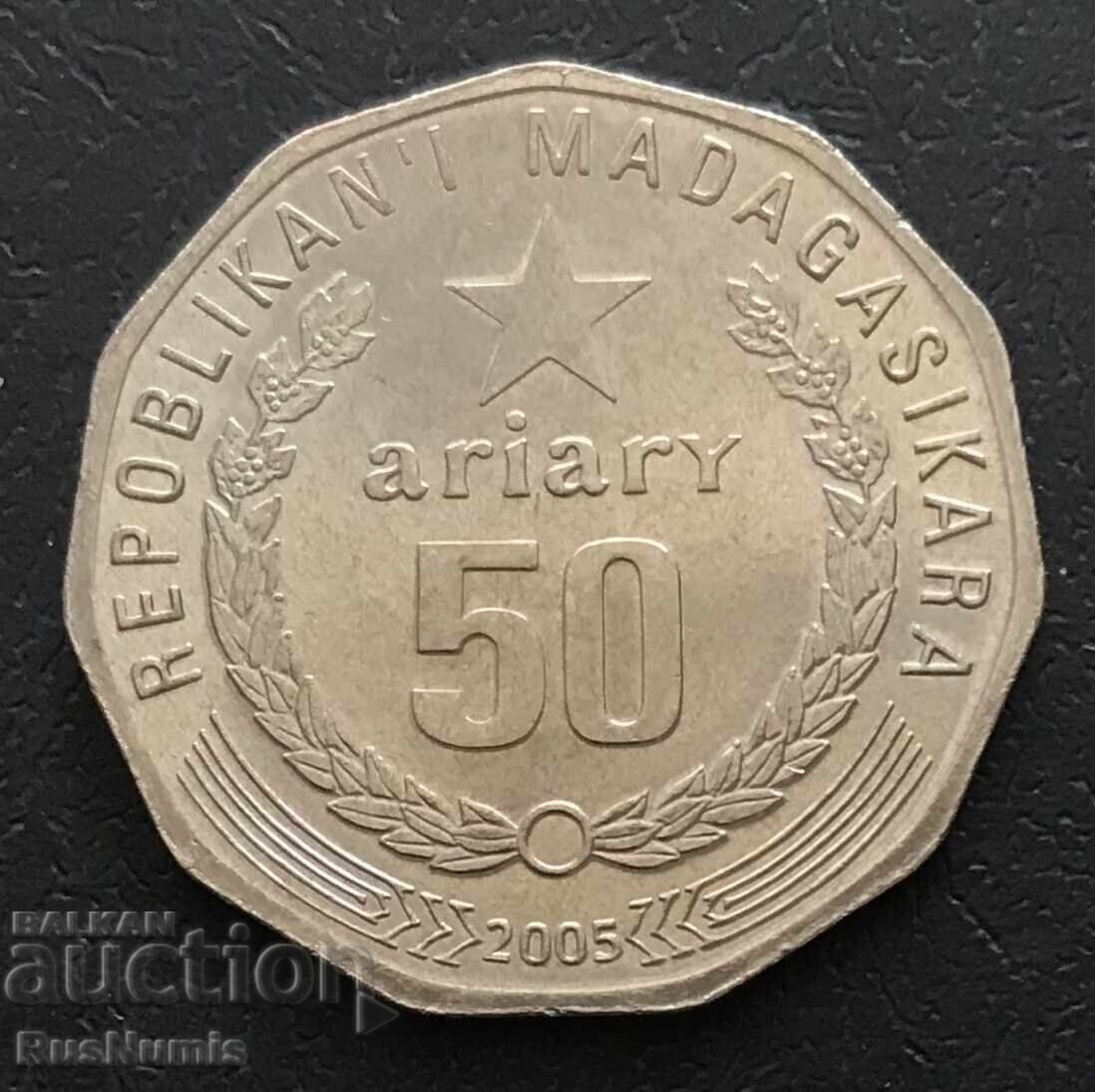 Madagascar. 50 ariary 2005 with price € 5.00 | 9.78 BGN