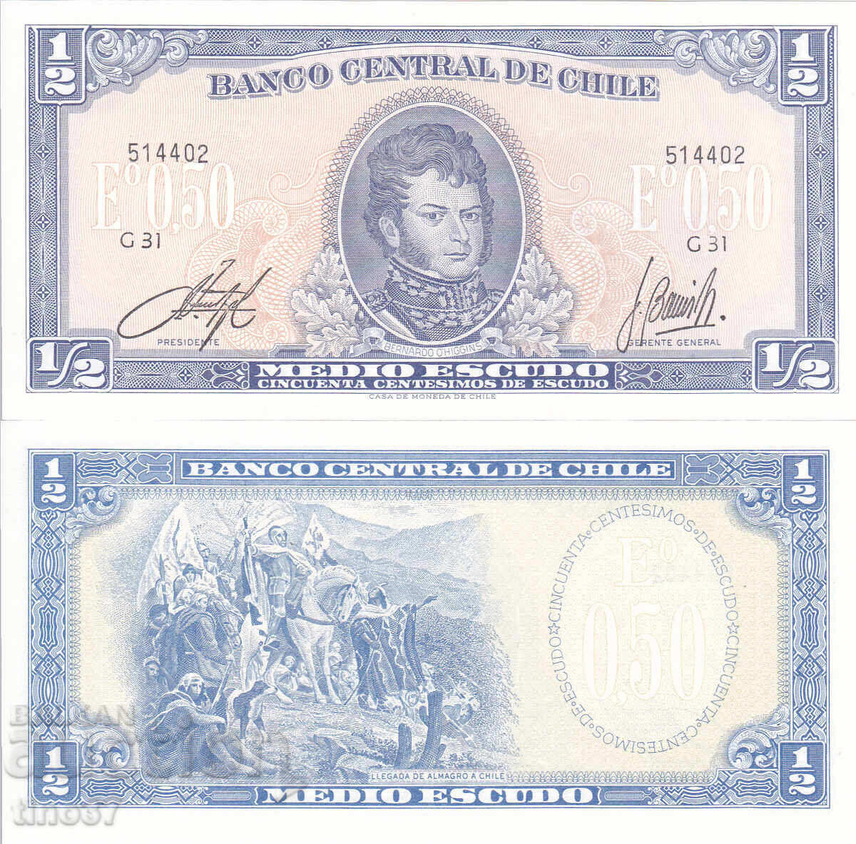 tino37- CHILE - 1/2 ESCUDO - 1962/75 - UNC