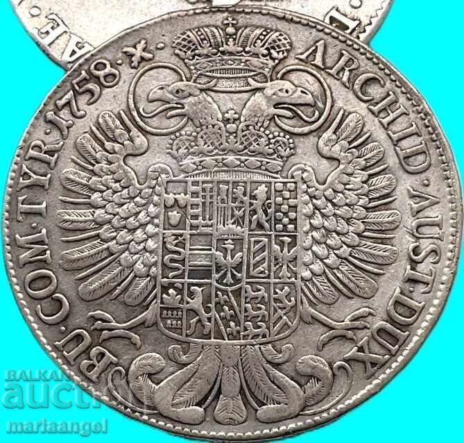 Taler 1758 Austria Maria Tereza Tirol Hall 27,62g RAR - 6