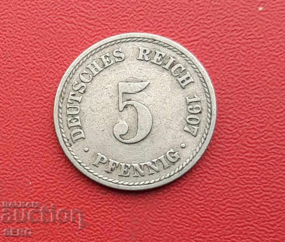 Γερμανία-5 pfennig 1907 A-Berlin