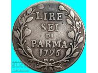 6 Λίρες 1796 Ιταλία Πάρμα Φερδινάνδος Α' ασήμι 7,05γρ