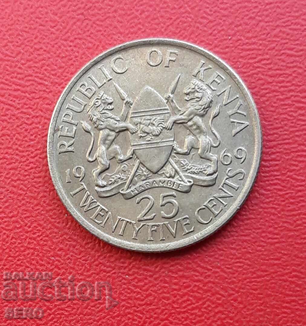 Kenya-25 cents 1969-excellently preserved