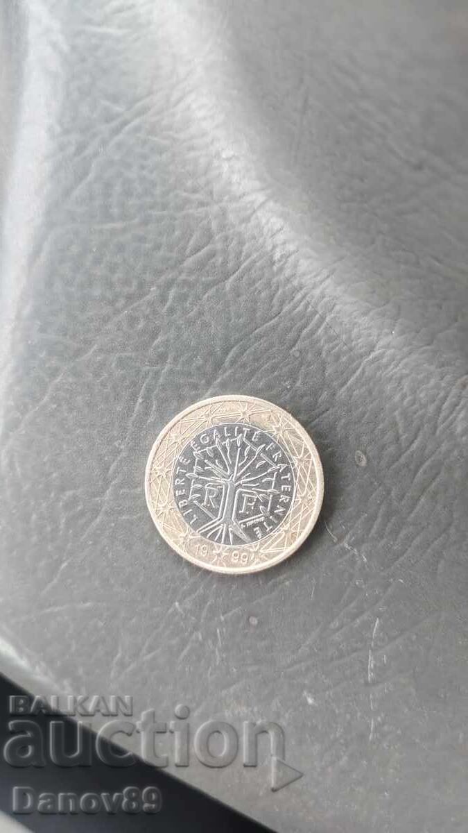 1 Euro from 1999 with a minting error