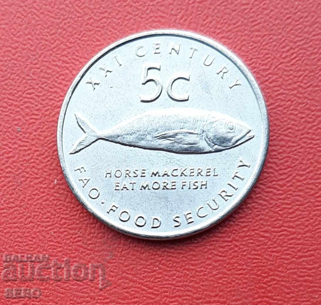 Намибия-5 цента 2000 F.A.O-отл.запазена