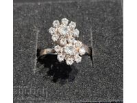 Inel din aur. 18 Carate. Diamante. Vintage