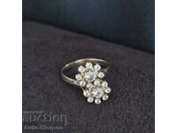 Inel din aur. 18 Carate. Diamante. Vintage
