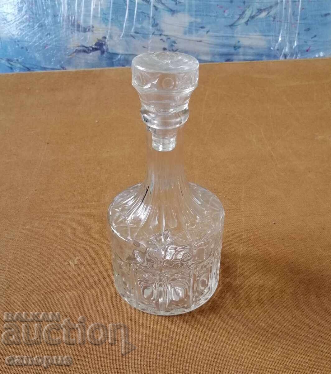 Licitație Veche carafă din sticlă - sticlă pentru țuică - recipient din sticlă
