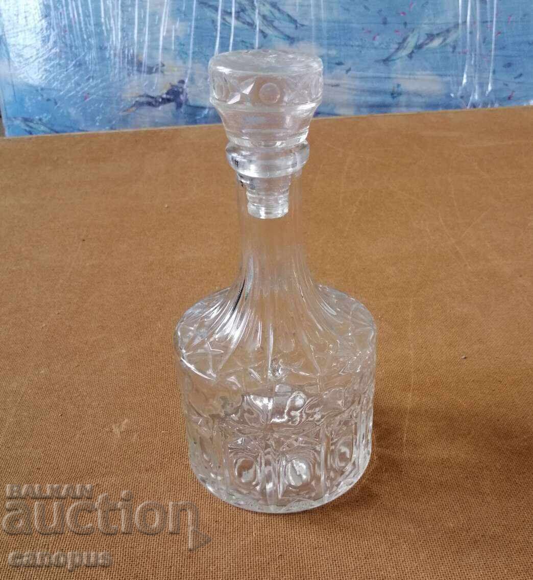 Veche carafă din sticlă - sticlă pentru țuică - recipient din sticlă