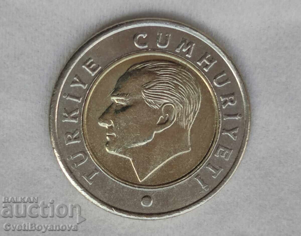 Licitație Turcia 50 kuruș 2024 literă lipsă și centru deplasat