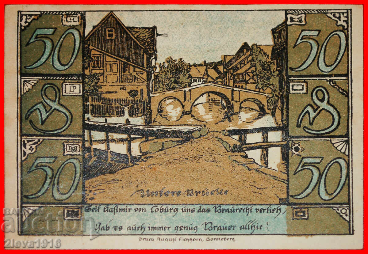 Ⰺ THURINGIA:GERMANY OBERLIND★50 PFENNIGS 1921 JUST PUBLISHED με τιμή € 3.89 | 7.61 BGN