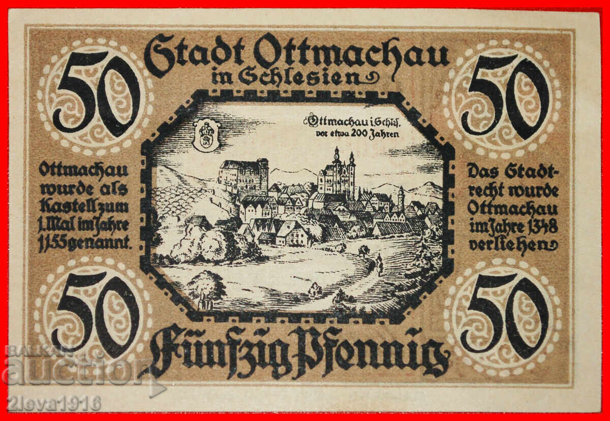 Ⰺ SILESIA:GERMANY OTTMACHAU~POLAND OTMUCHOW★50 PFENNIGS 1921 με τιμή € 6.89 | 13.48 BGN