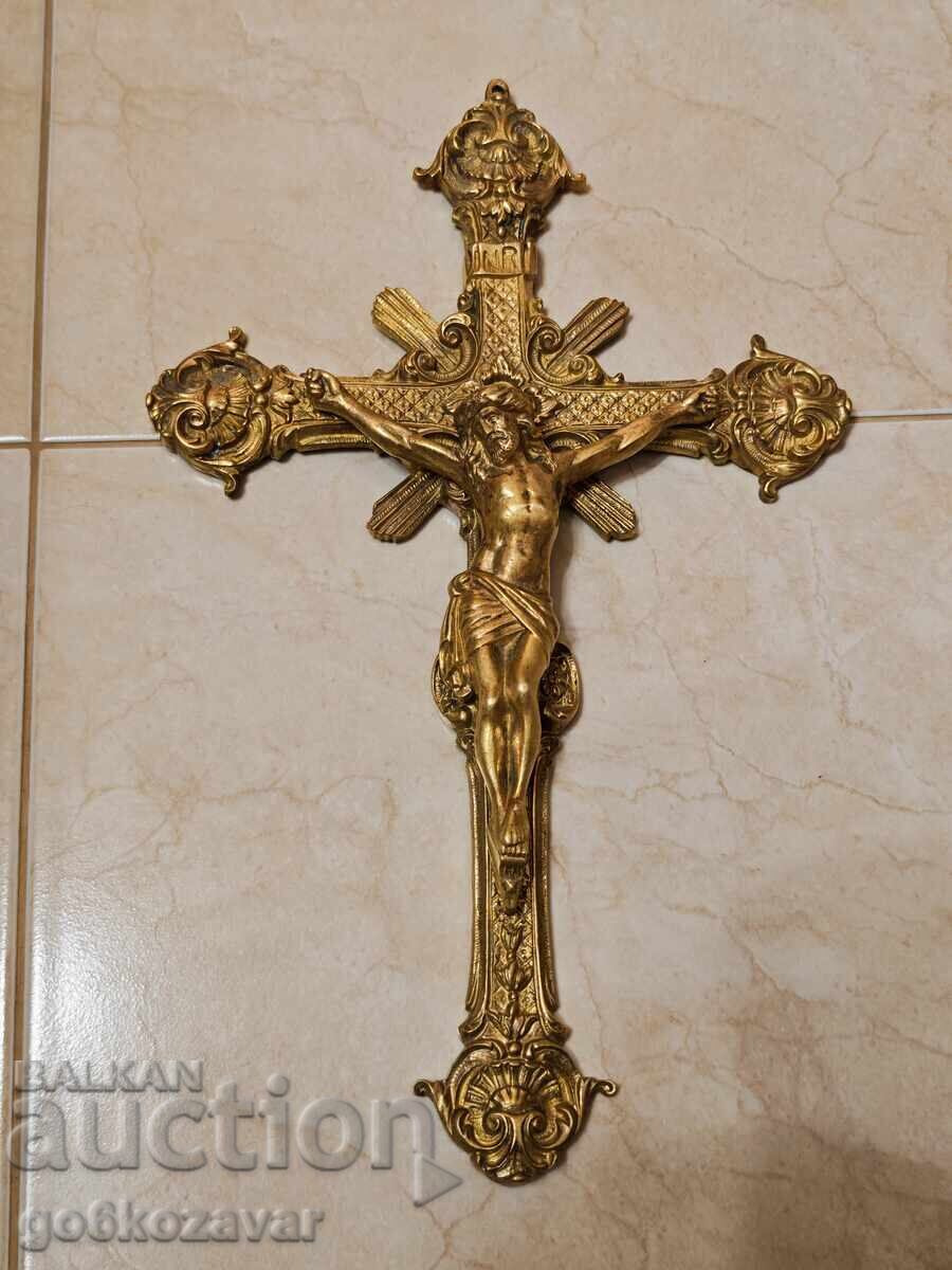 Crucifix, cruce de perete, Creștinism, bronz, alamă cu preț € 70.00 | 136.91 BGN