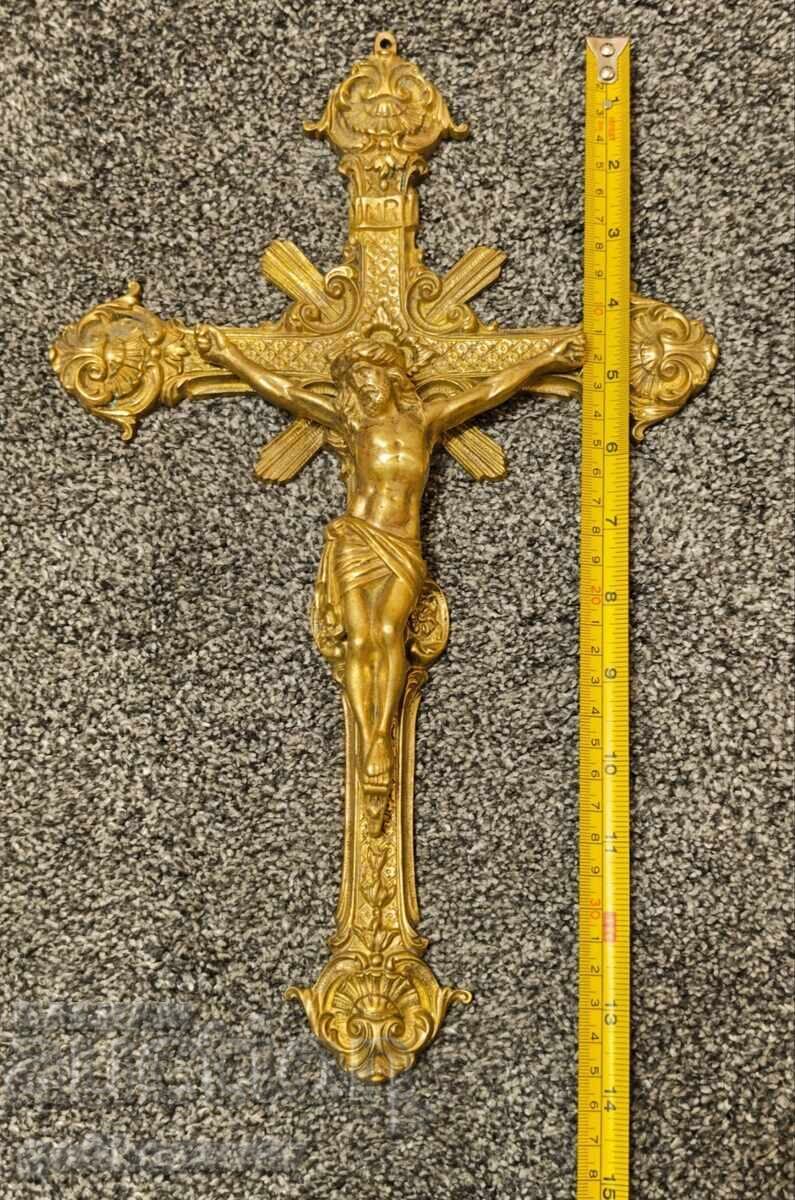 Crucifix, cruce de perete, Creștinism, bronz, alamă - 5