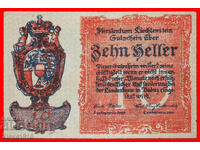 Ⰺ VADUZ: LIECHTENSTEIN ★ 10 HELLER (1920) CRISP! UNCOMMON!