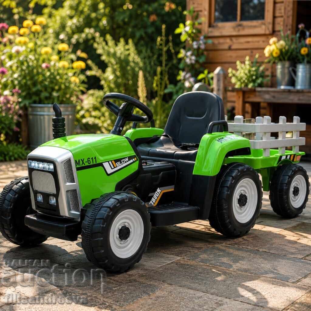 Tractor electric pentru copii cu remorcă 12V – 2x25W, MP3, Albastru cu preț € 138.00 | 269.91 BGN