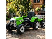 Tractor electric pentru copii cu remorcă 12V – 2x25W, MP3, Albastru