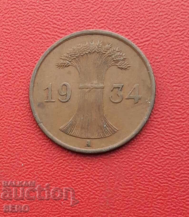 Germany-1 pfennig 1934 A-Berlin with price € 0.36 | 0.70 BGN