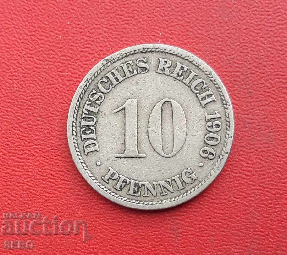 Германия-10 пфенига 1906 F-Щутгарт